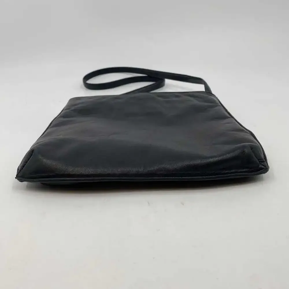 Perlina Black Leather Shoulder Bag | Women’s OS Portable Classic Style